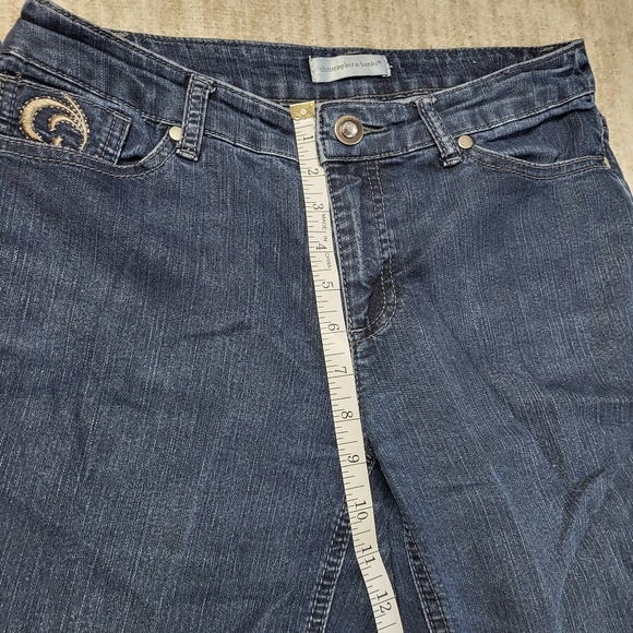 Christopher & Banks embellished boot cut mid-rise jeans - Picture 8 of 10